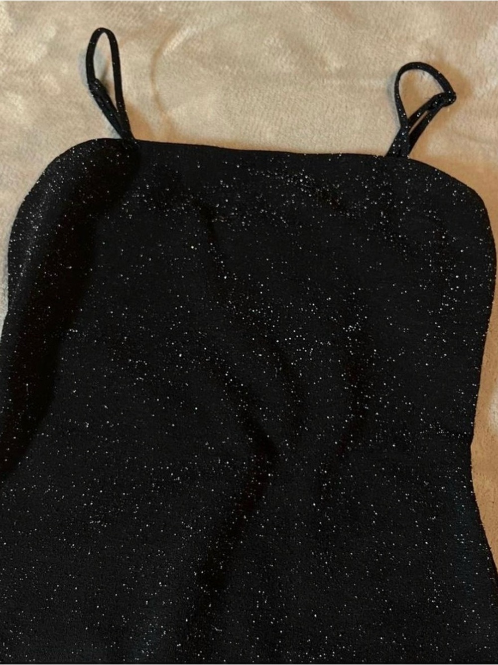 Black Sparkle Spaghetti Strap top